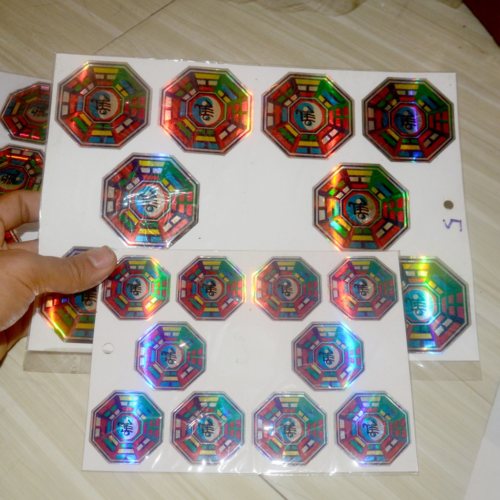 Decal phản quang gương treo dán tường