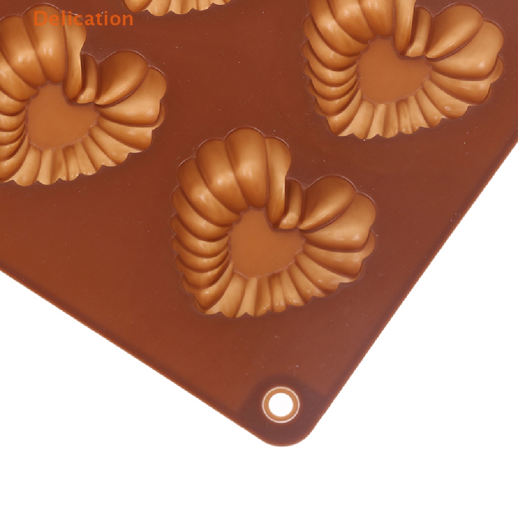 1 Khuôn Silicone Làm Bánh 6 Lỗ Hình Trái Tim Diy