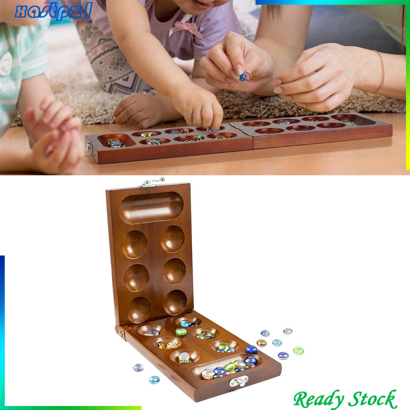 Bộ Trò Chơi Mancala Chiến Lược Bằng Gỗ Cho Trẻ Em Và Người Lớn