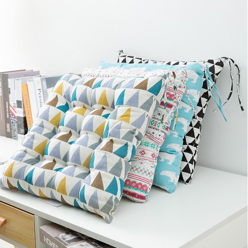 Gối vuông, nệm ngồi bệt phong cách Nhật Bản nhiều họa tiết kích thước 40x40x6cm