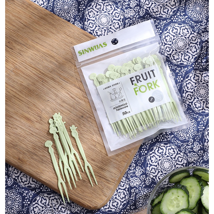 Bộ 50 Nĩa Nhựa Ăn Trái Cây Tiện Lợi