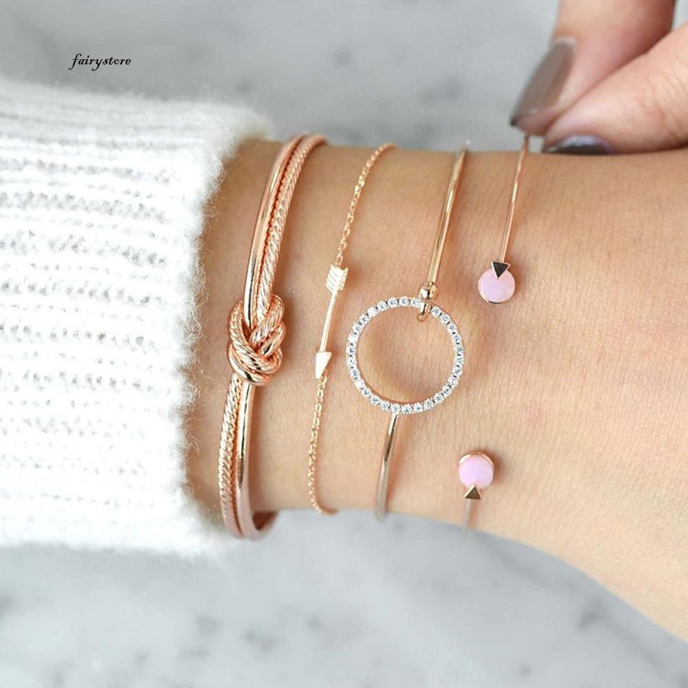 Set 4 VòNg Đeo Tay KiểU DáNg ThờI Trang Cho Nữ