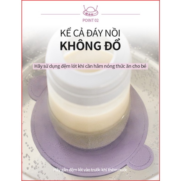 Đế lót chống trượt cho ly, cốc, bát ăn dặm cho bé Ellony nhập khẩu Hàn Quốc