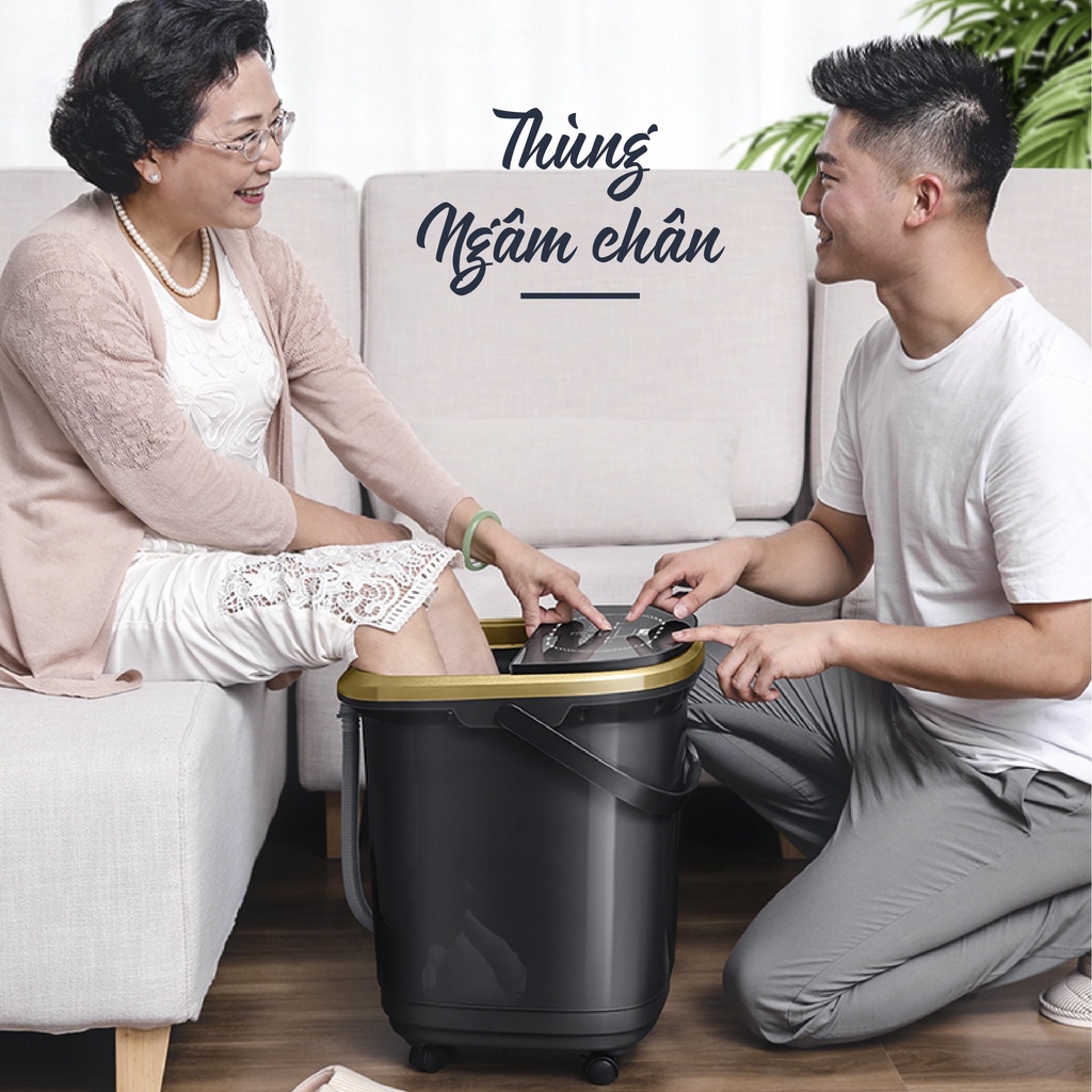 Chậu ngâm chân massage, tự làm ấm nước, hàng chính hãng, bảo hành 12 tháng