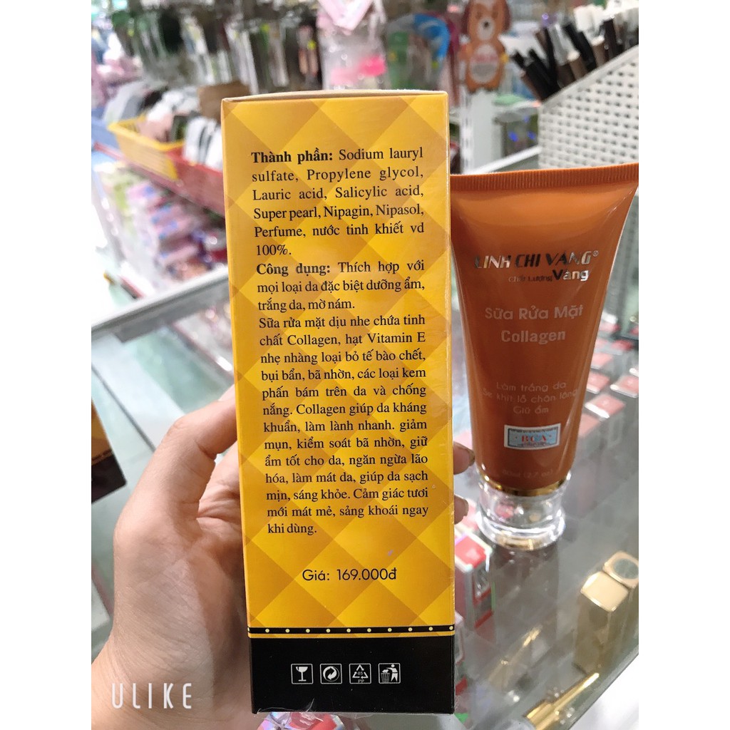 sữa rửa mặt collagen linh chi vàng 80ml [ chuẩn hàng cty 100%]