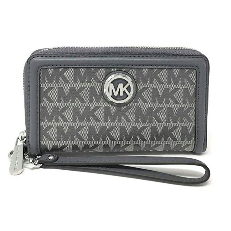 SĂN SALE BÓP CẦM TAY MICHAEL KORS FULTON XÁM SIZE 19CM