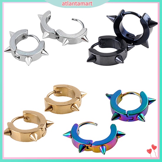 Atlantamart| Bông Tai Unisex BằNg ThéP Titan ĐíNh Đinh