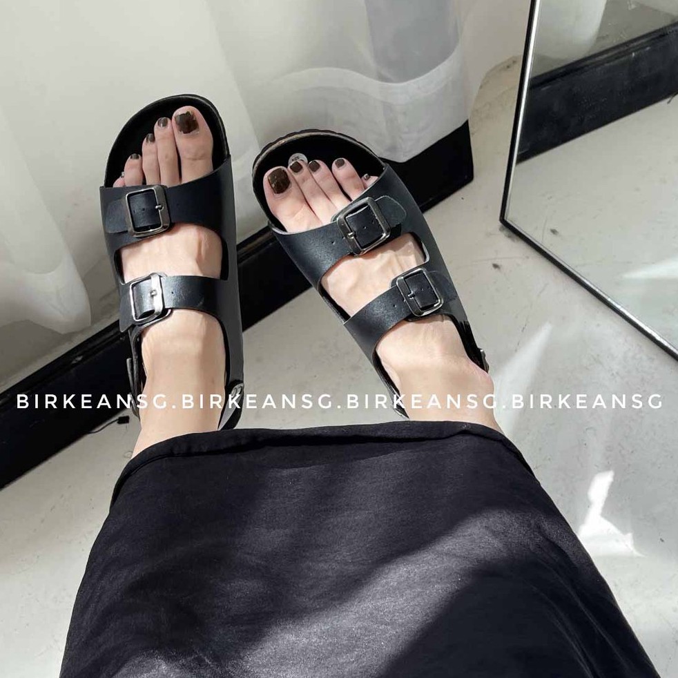 - GIÀY 2 KHOÁ MÀU ĐEN LÓT MÀU ĐEN DA PU UNISEX