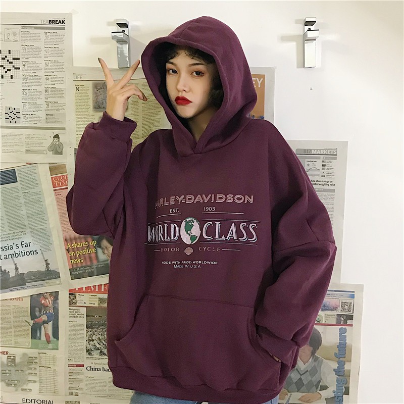 Áo Hoodie Nỉ Bông Ulzzang Dáng Rộng Cho Nữ - Liti shop