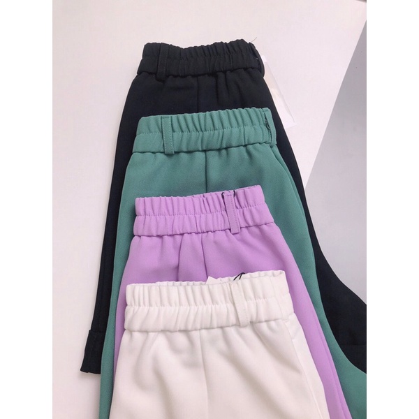 Quần sooc nữ gập  gấu chất vải Vitex Hàn loại 1 gồm 4 màu đủ size 40-60kg