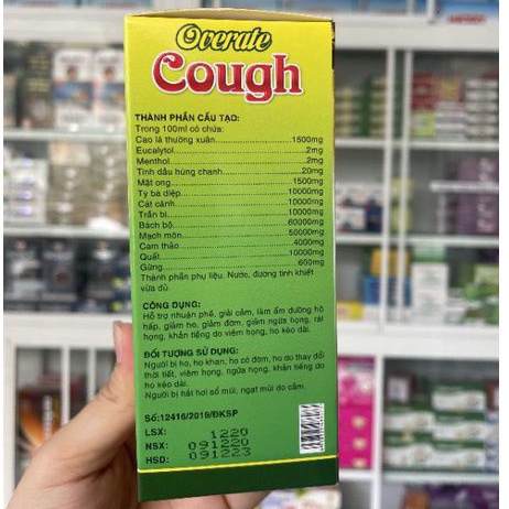 Overate Cough hỗ trợ giảm đờm , giảm ngứa họng, khang tiếng do viêm họng
