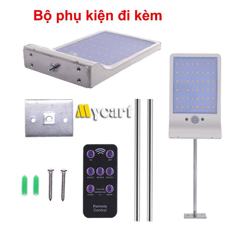 Đèn LED năng lượng mặt trời 48 LED 25w, cảm biến ánh sáng, cảm biến chuyển động