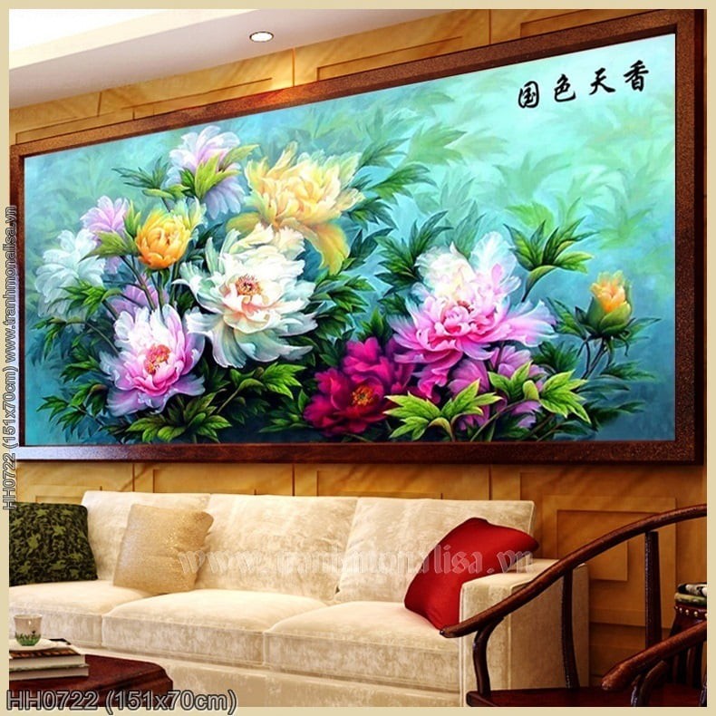 Tranh thêu kín Quốc sắc Thiên hương (HH0722) 💥 kích thước 151*70 cm 📌