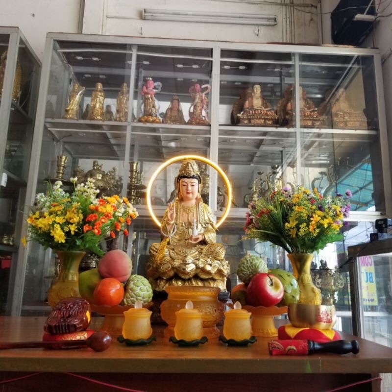 Lư hương hoa sen lưu ly vàng