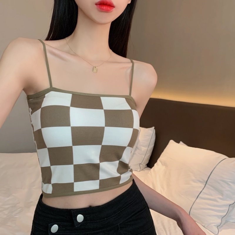 ÁO BRA KẺ Ô SU TĂM ,CÓ MÚT NGỰC SANG CHẢNH 8161