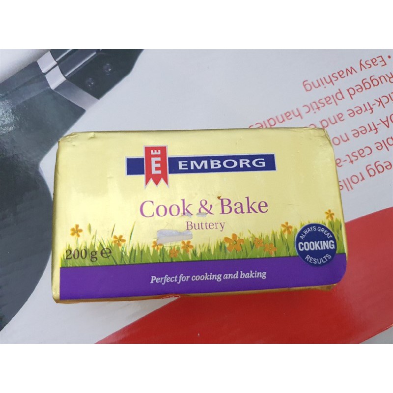 Bơ lạt Emborg Cook & Bake  ⚡ CHẤT LƯỢNG CAO ⚡ bơ lạt 200g hương vị thơm ngon và đầy sức lôi cuốn.