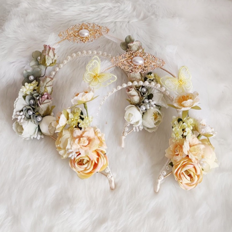 Cài Tóc Hình Vương Miện Hai Lớp Đính Hoa Nhiều Màu Sắc Thời Trang Cho Nữ