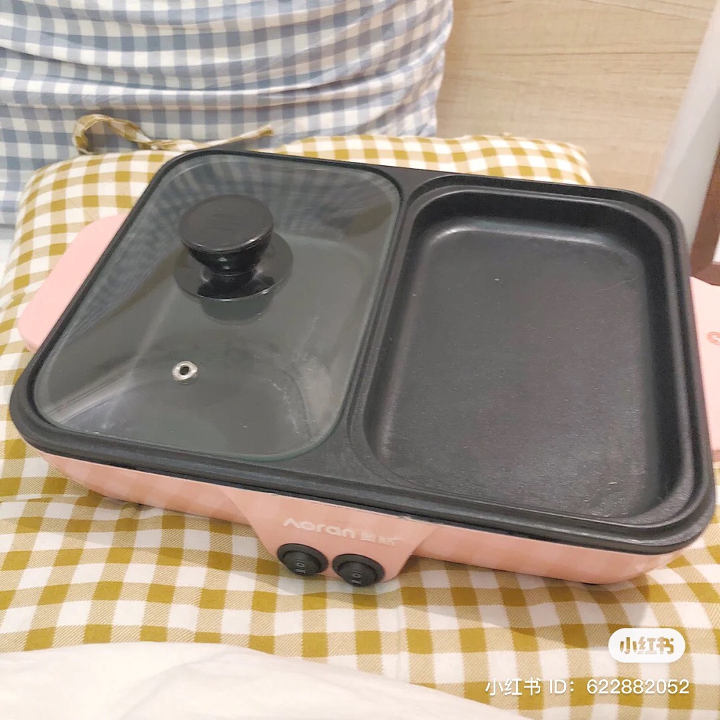 Bếp lẩu nướng 2 ngăn cao cấp công nghệ chống dính, chỉnh nhiệt độ tiện lợi