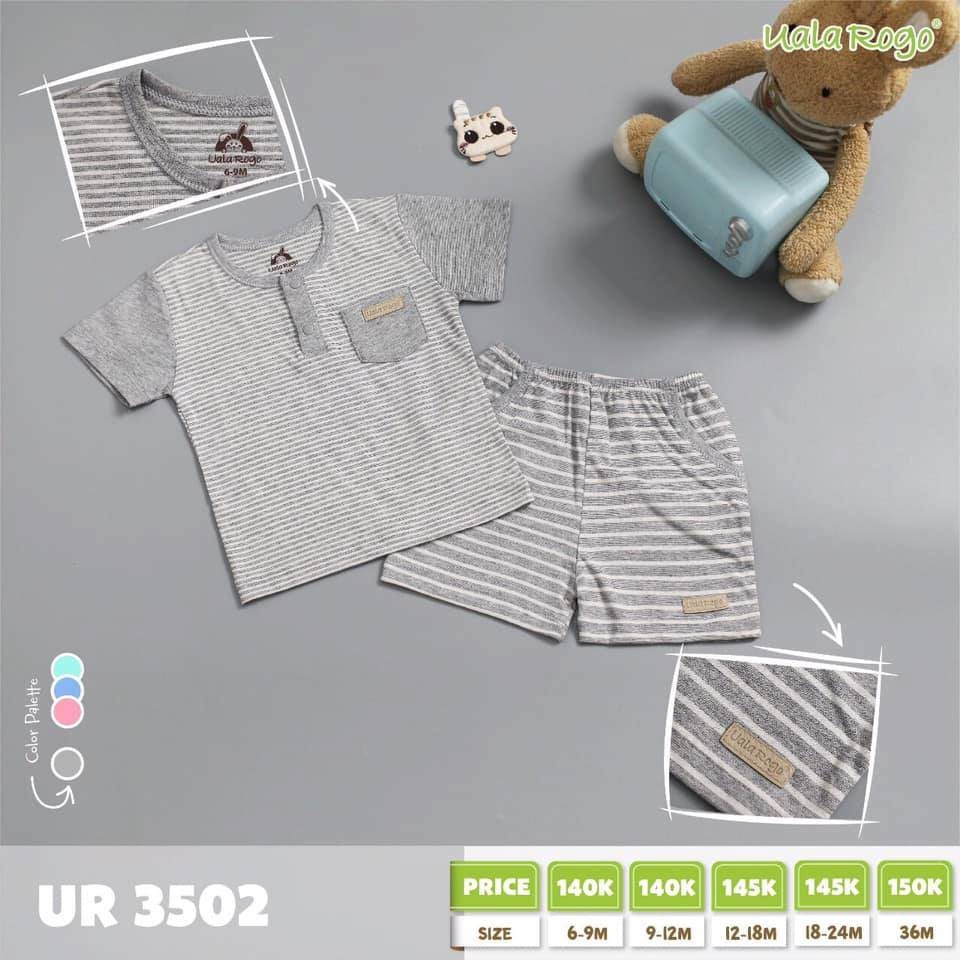 BỘ QUẦN ÁO CỘC TAY CỔ TRỤ COTTON UALA&ROGO