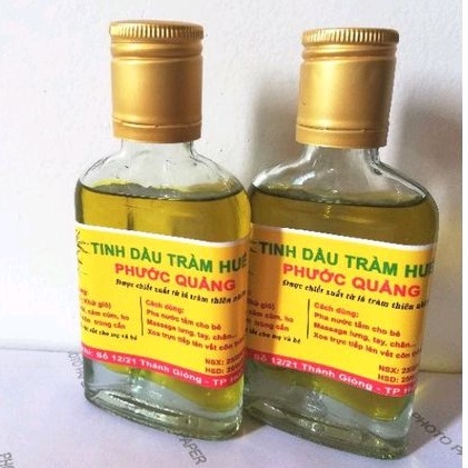 Tinh Dầu Tràm Huế Phước Quảng Tem Vàng tắm, giữ ấm cho bé chai 100ml