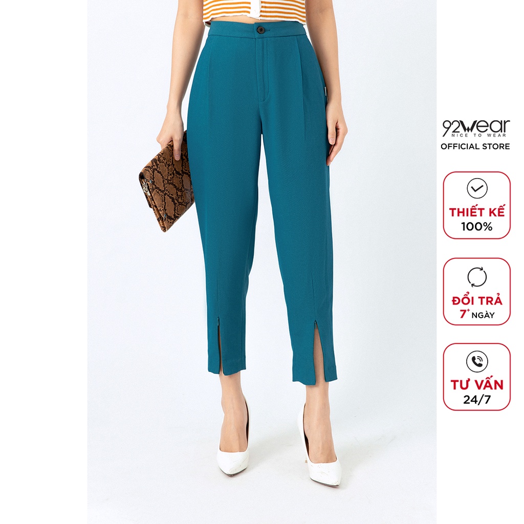 Quần baggy nữ 92WEAR hàng thiết kế phong cách công sở thanh lịch, tôn dáng QGA1897
