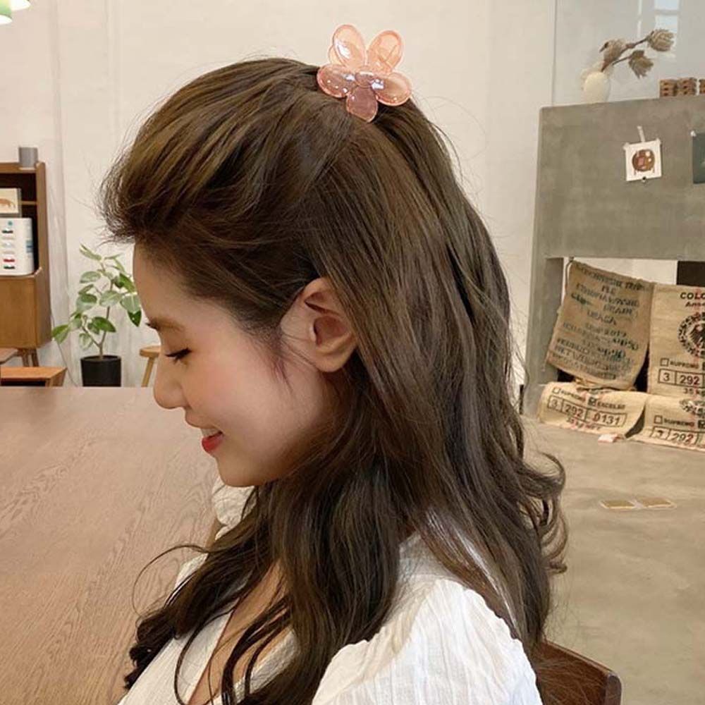 Kẹp tóc acrylic hình bông hoa dễ thương nhiều màu sắc phong cách Hàn Quốc cho nữ