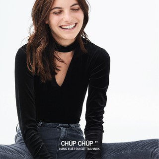 Áo nhung choker