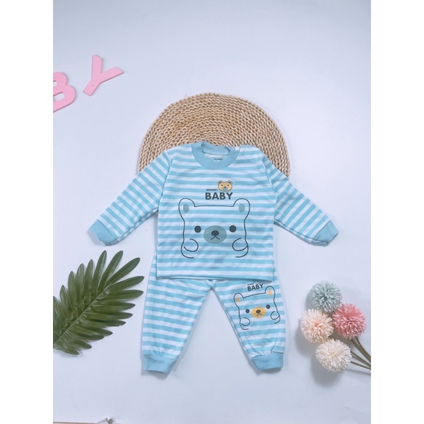 Bộ nỉ kẻ minky mom cho bé