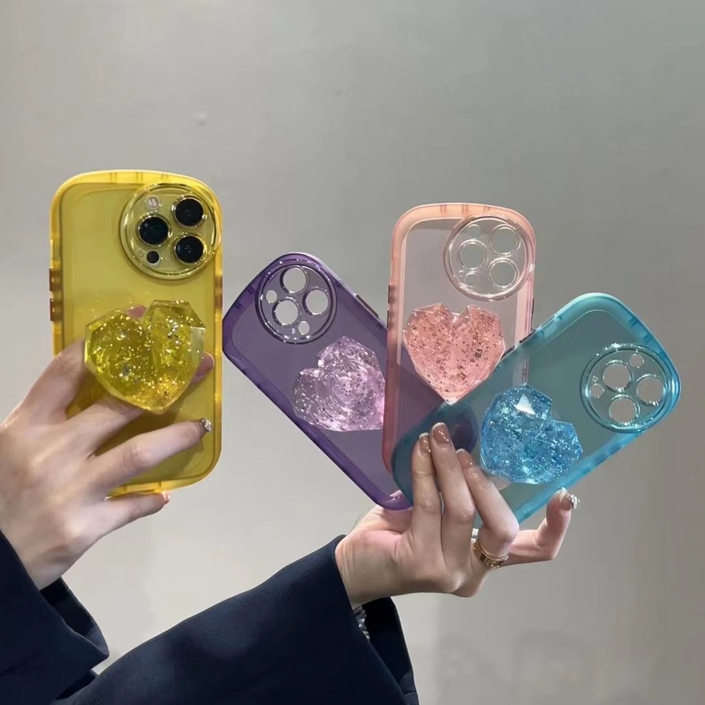 Ốp Điện Thoại Hình Tròn Kèm Giá Đỡ Phấn Cho Iphone 12 pro max 13 13 pro max11 pro max xs max xr x 7plus