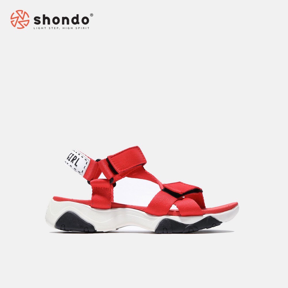 Giày Sandals SHONDO Girly - GIM00600 -Đế Trắng Quai Đỏ