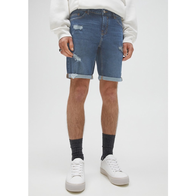 Quần Short Jean nam rách, Đùi Rin Nam Co Giãn hàng chính hãng xuất khẩu Musland