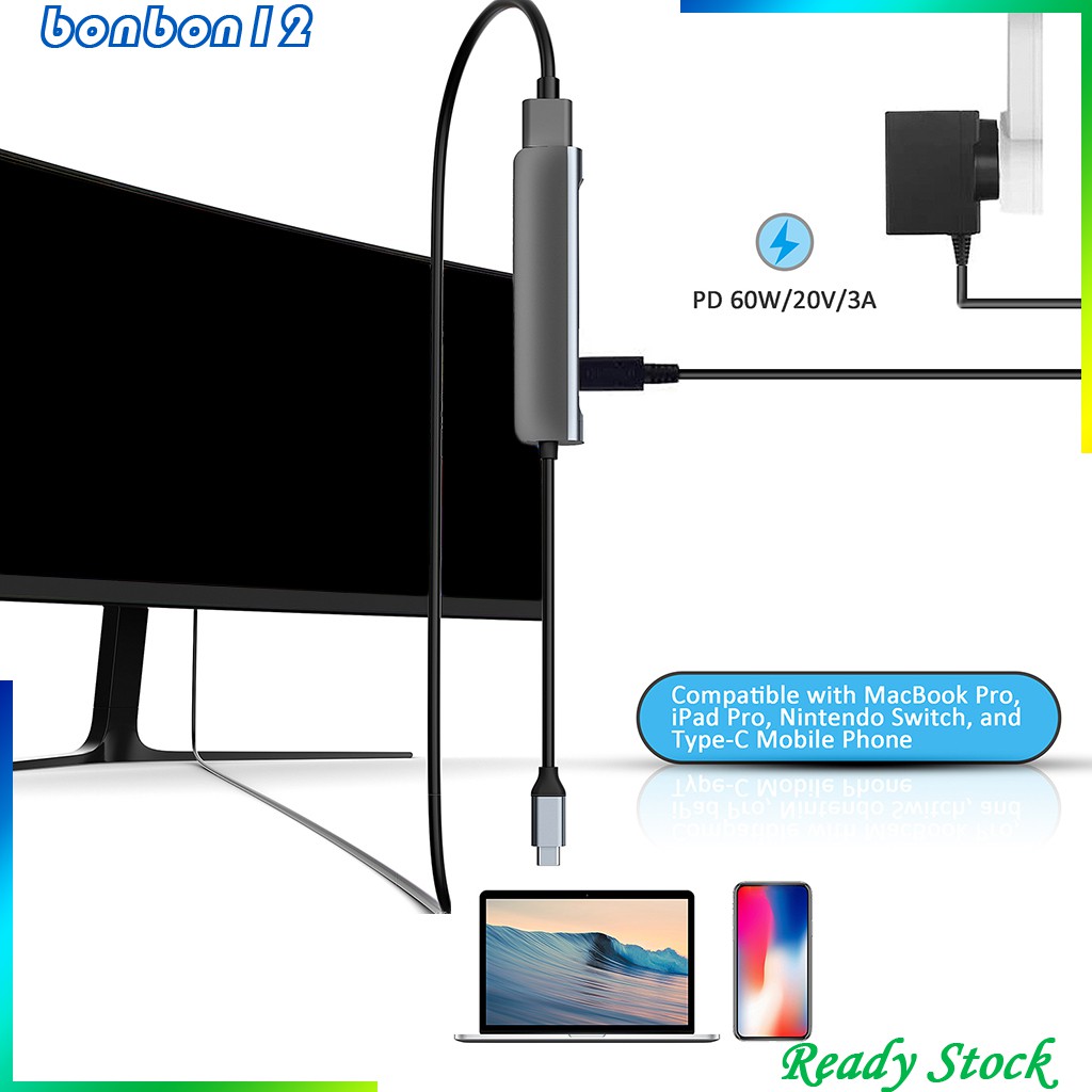 Bộ Chia Usb Type C 4k Hdmi 5 Trong 1 | BigBuy360 - bigbuy360.vn