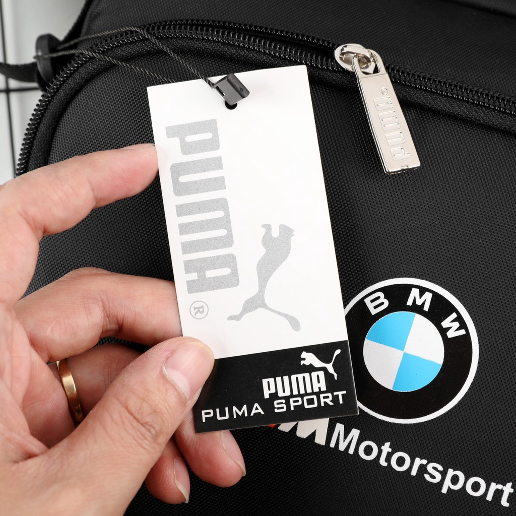 Túi Đeo Chéo Nam PUMA BMW M Motorsport Portable 766680 Puma Black 01 logo puma thêu sang trọng Sportive