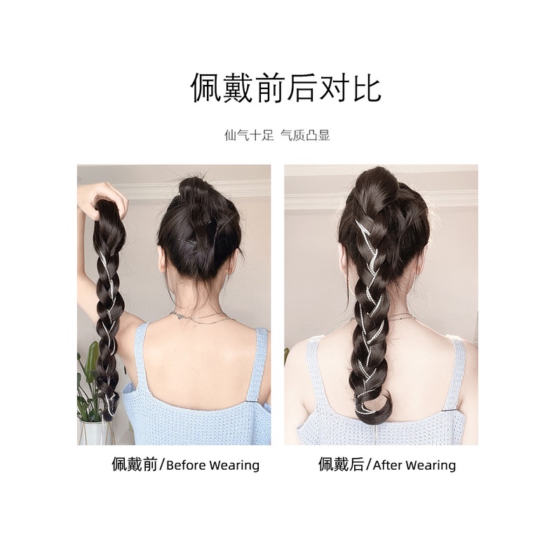 Tóc giả MISS FANCY kiểu đuôi ngựa thắt bím 45cm ngọt ngào dễ thương