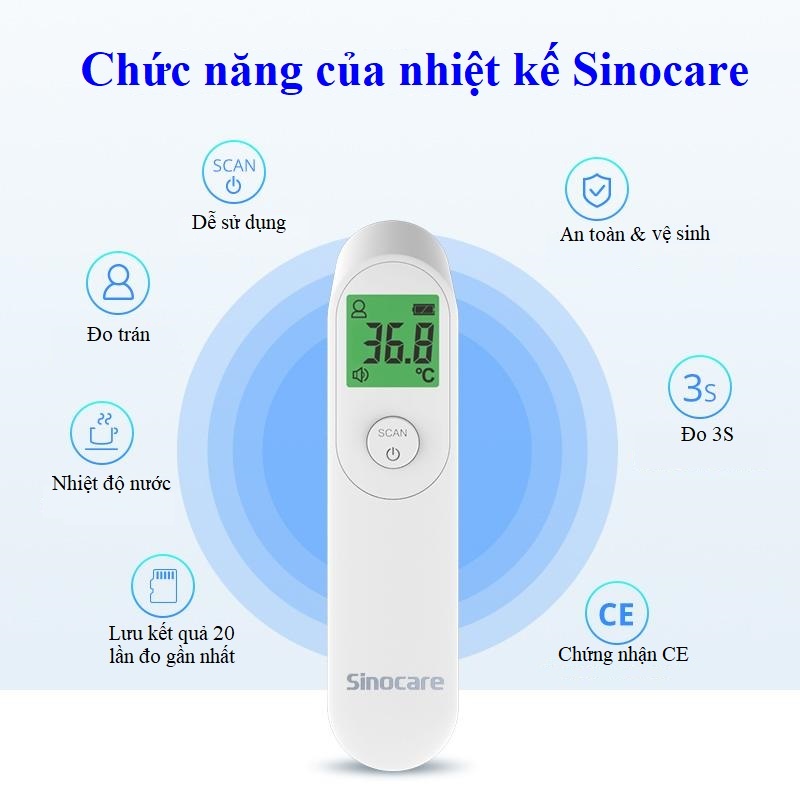 Nhiệt Kế Điện Tử Hồng Ngoại Đo Trán Sinocare Chính hãng Đức