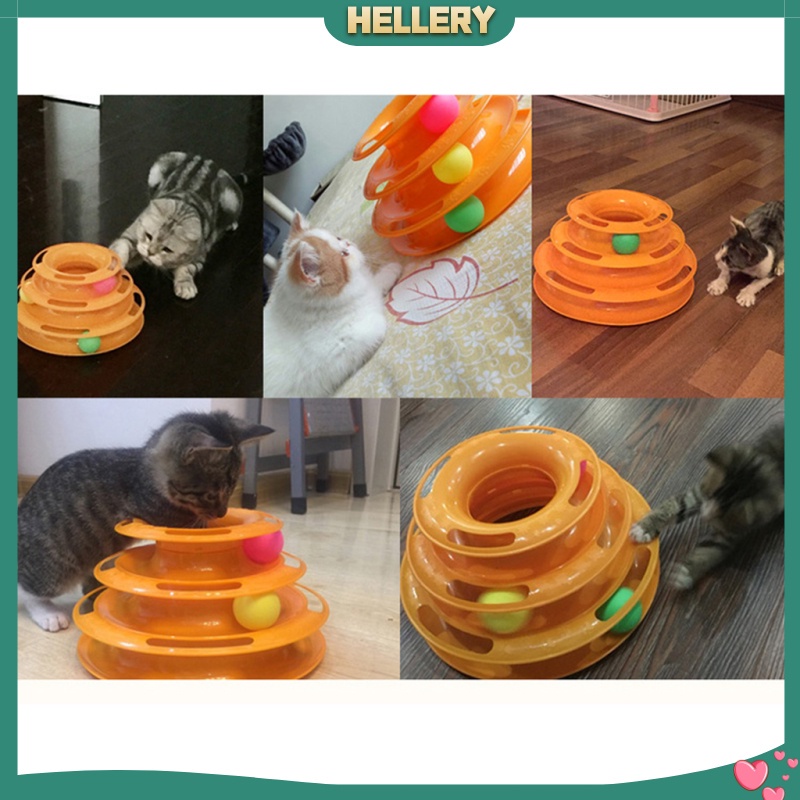 [HelleryVN] Khay Bóng Đồ Chơi Ba Tầng Màu Xanh Lá Cây Thông Minh Cho Mèo Cưng