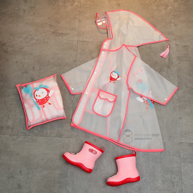 Áo mưa cho bé họa tiết dâu tây đáng yêu- Hàng có sẵn