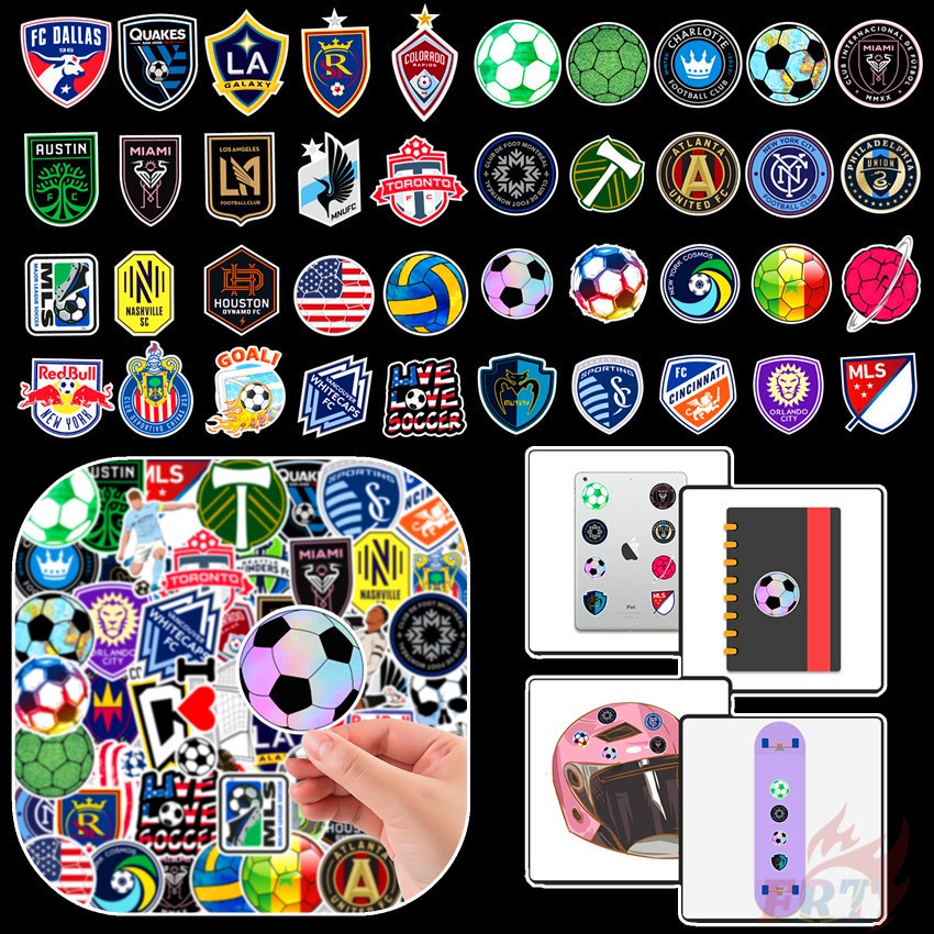 ❉ Miếng Dán Trang Trí Bóng Đá Dòng Mls Series 01 Major League ❉ Bộ 50 Miếng Dán Chống Thấm Nước Thời Trang
