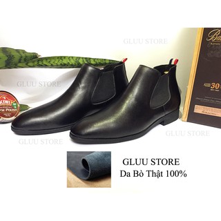 [TẶNG LÓT TĂNG CHIỀU CAO] Chelsea Boot Da Bò 100% Cổ Thấp