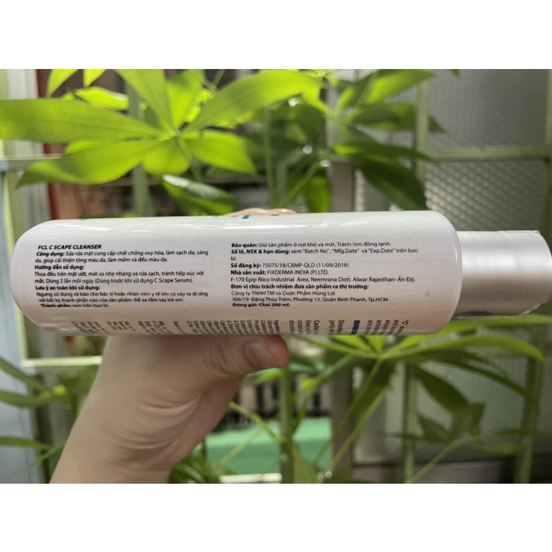 Sữa rửa mặt Fixderma acne cleanser và C scape