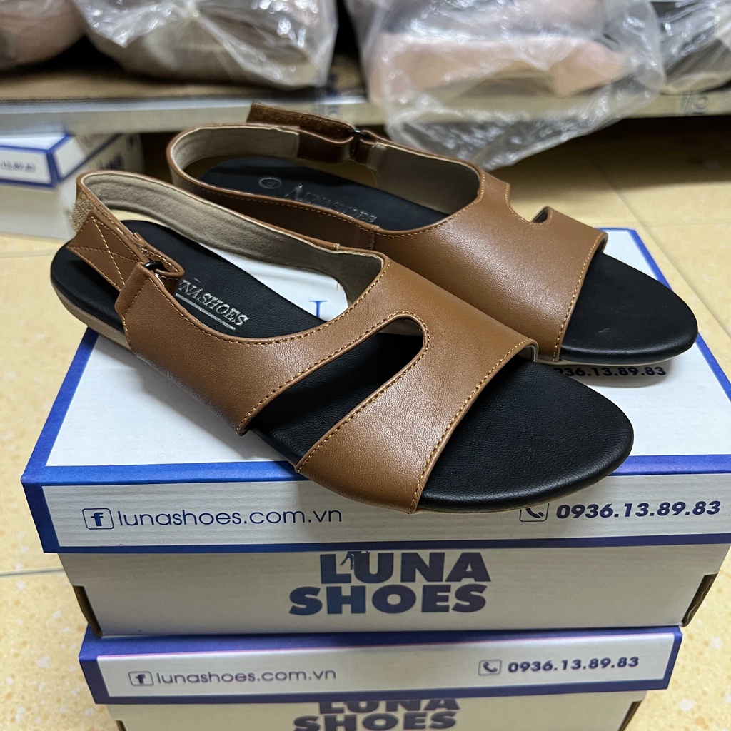 Sandal đi học đế bệt da bò mềm êm chân LUNASHOES 6605 bảo hành 2 năm dễ đi dễ phối đồ ảnh thật