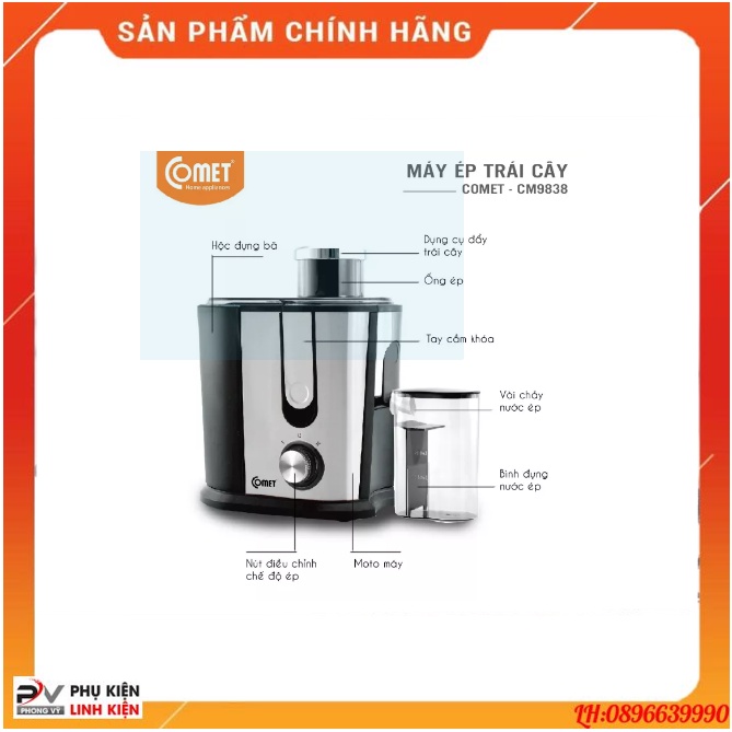 MÁY ÉP TRÁI CÂY - COMET CM9838 - MÁY ÉP TRÁI CÂY ĐA NĂNG