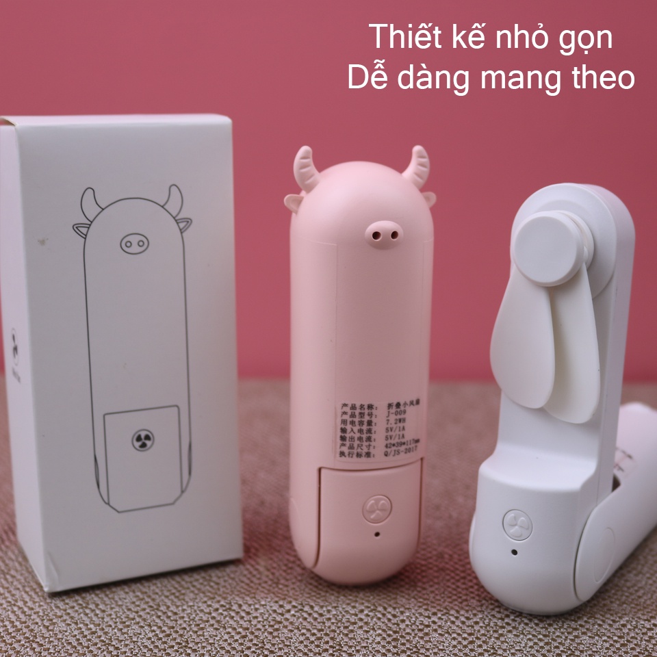 Quạt mini cầm tay kết hợp sạc dự phòng cho điện thoại - QDT pin 4800mAh