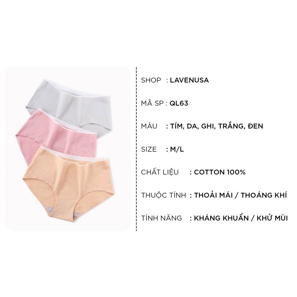  Quần lót nữ cotton đẹp cao cấp thoáng khí không viền QL63 | BigBuy360 - bigbuy360.vn