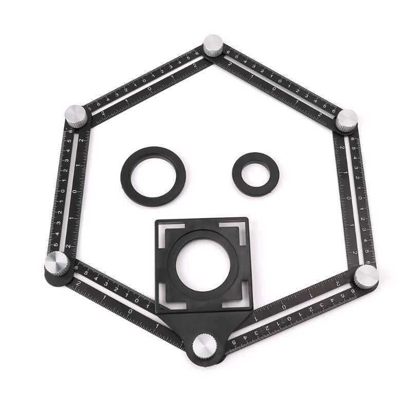 Thước đo nhiều góc nhiều vị trí bằng hợp kim nhôm màu đen đa năng tiện dụng