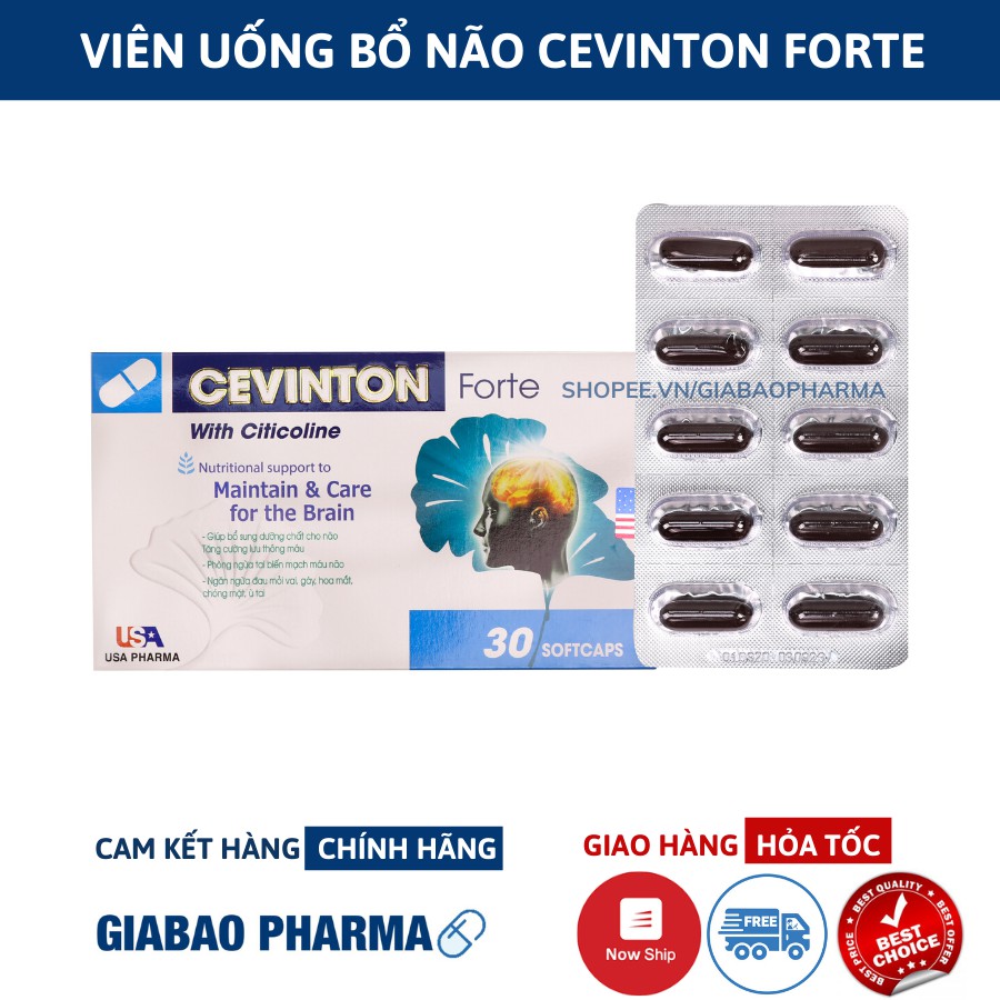 Viên uống bổ não CEVINTON ngừa tai biến mạch máu não, bổ não, tăng cường lưu thông máu