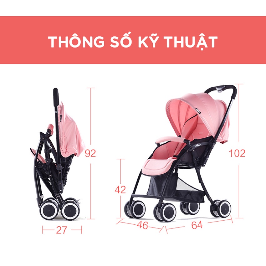 FREE SHIP !!! Xe đẩy em bé 9BABY gấp gọn 2 chiều 3 tư thế - Mẫu mới nhất - Hàng chính hãng - Bảo hành 12 tháng