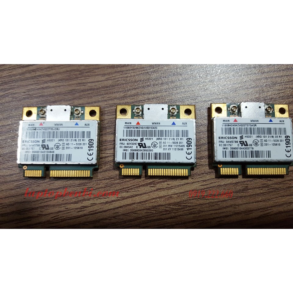 Card WWAN Ericsson Lenovo H5321 Gobi3000 (FRU PN:04W3786) dùng cho X230,T430,T530,W530 | BigBuy360 - bigbuy360.vn