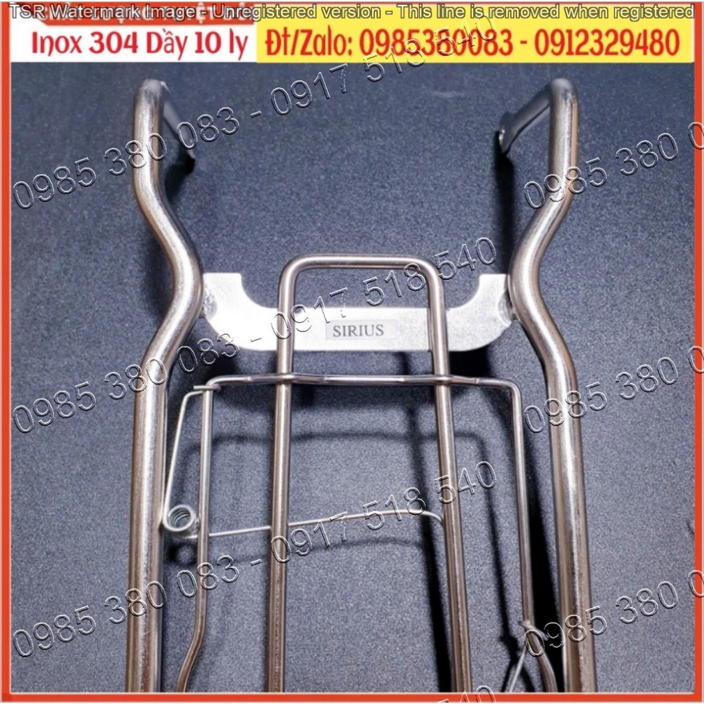 Baga Giữa Xe Sirius Thường 110 cc từ 2016 - 2021, Sirius 50cc INOX 10 ly chắc chắn Mẫu 2021 (Ảnh tự chụp)