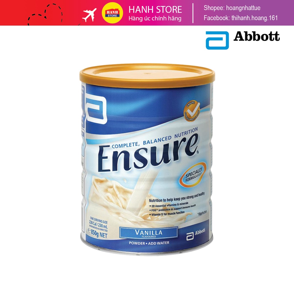 Ensure Powder Neutral 850g - Sữa Bột Ensure ÚC